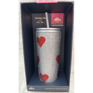 Hydrapeak Classic Journey 25oz Limited Edition Tumbler Silver Bling‎ Red Hearts